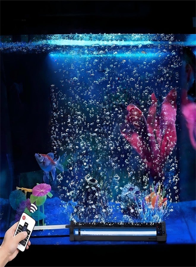 Szminiled Submersible Bubble Aquarium Light：Multicolor RGB Fish Tank Light with Remote & Adjustable Brightness for Pet Plants Grow - Waterproof Submersible Led Lights for 5-10In Saltwater Tanks - Image 1